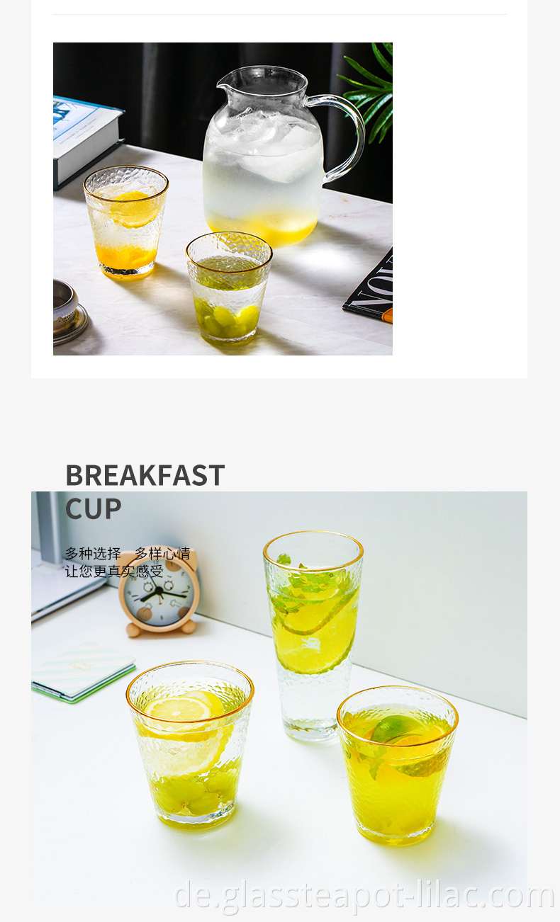 Flieder KOSTENLOSE Probe 300 ml / 340 ml / 420 ml wiederverwendbare japanische Marke klein / großes klares Glas Boba-Frucht / Limonade / Kaffee-Tee-Glasschale